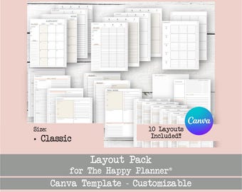 Canva Layout Pack for The Happy Planner® - Size: Classic