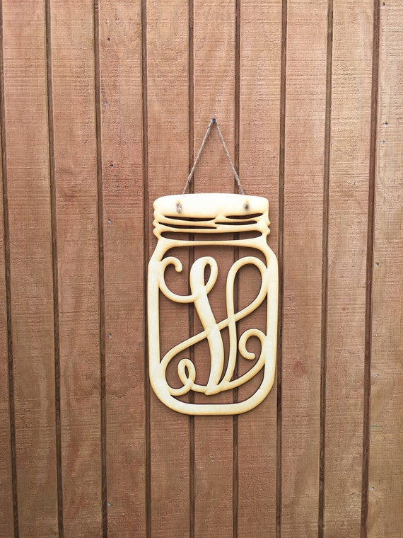 Mason Jar Door Hanger Diy Wood Monogram Mason Jar Door Hanger Diy Wood Monogram