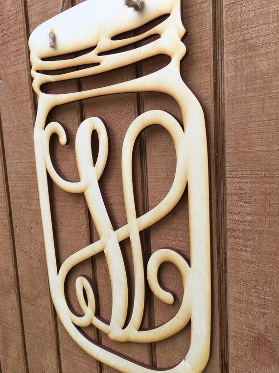 Mason Jar Door Hanger Diy Wood Monogram Mason Jar Door Hanger Diy Wood Monogram
