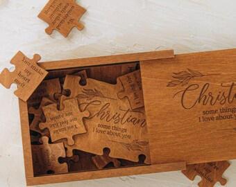 Customized Wooden Reasons Why I Love You Puzzle for Couples in Long Distance Relations, Unique Anniversary Gift, Wedding and Christmas