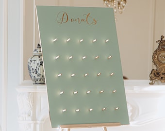 Donut Wall Holder Board for Wedding, Bridal Shower Birthday Donut Stand, Sweet 16 Anniversary Display, Custom Gender Reveal Party Decor
