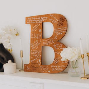 Sinal de carta de livro de visitas, alternativa de livro de visitas de chá de bebê, presente de aniversário, decorações rústicas de chá de panela boho