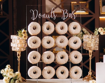 Acrylic Donut Bar, Sweet Corner of your Birthday, Bridal Shower and Christmas Party, Unique Wedding Table Decor, Crystal Clear Donut Stand