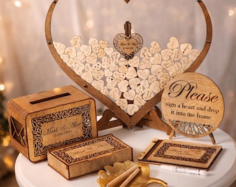 Personalized Heart Drop Box Wedding Guest Book Alternative