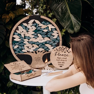 Personalized Wooden Tree Guest Book: Rustic Wedding Keepsake