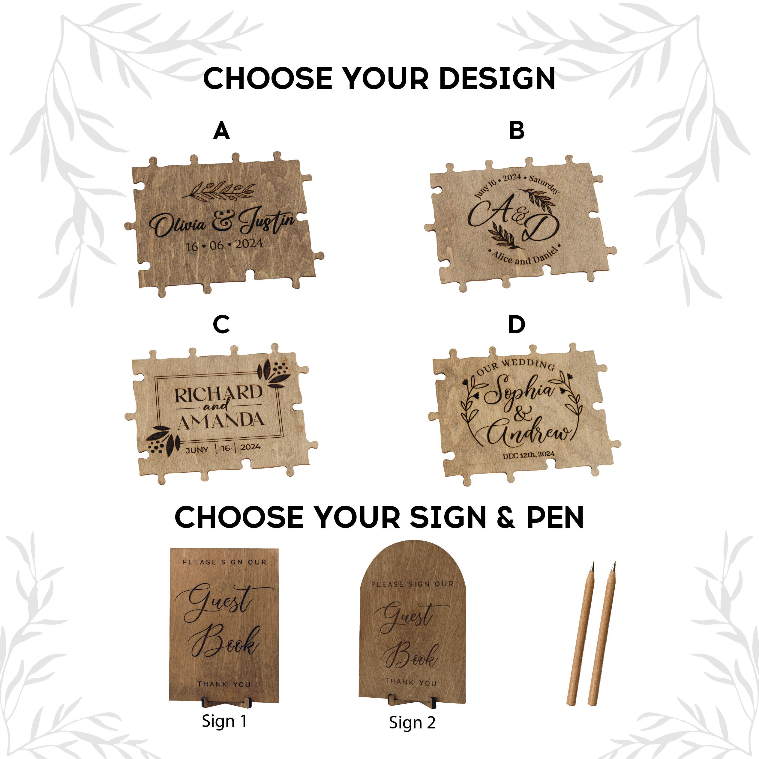 Puzzle Libro Degli Ospiti Sandy Beach Collection Personalizzato Stampato Di Nozze Segno Small A5 - Foto 6