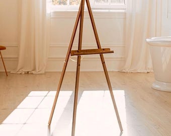 Wooden Wedding Welcome Sign Easel: Rustic Floor Display Stand