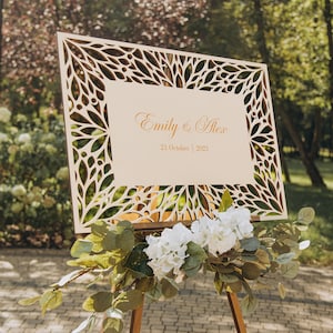 Letreros de bienvenida especiales con caballete portátil, trípode, decoración rústica de madera para bodas, pancarta de bienvenida personalizada y panel de bienvenida para la entrada.