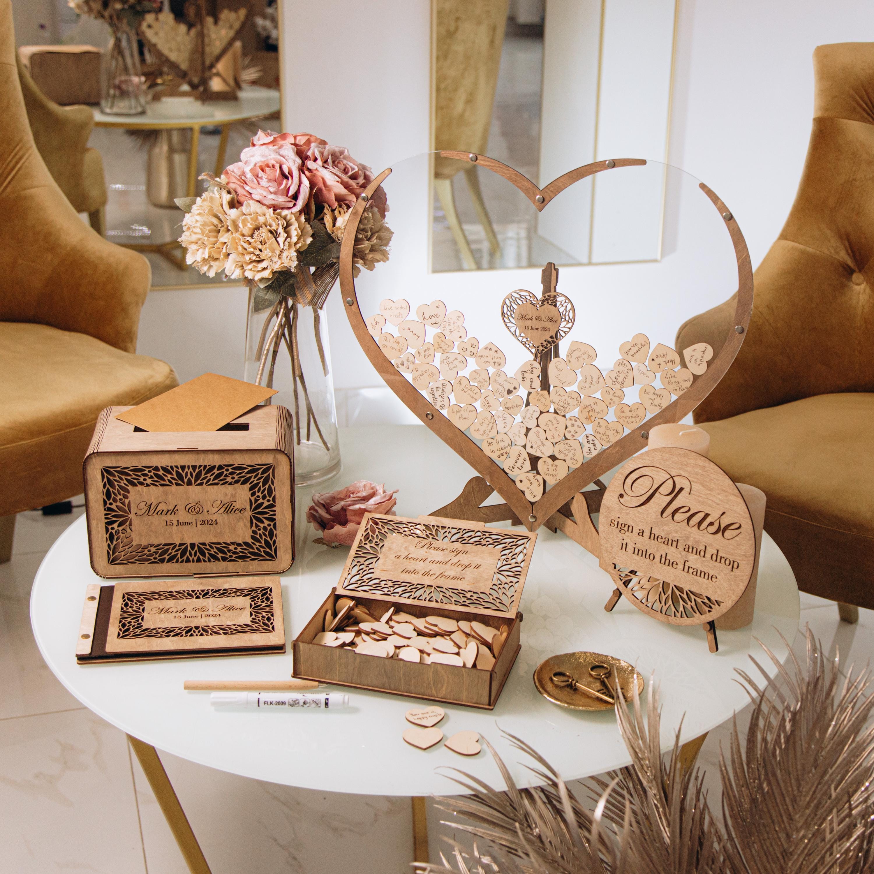 Rustic Wooden Guest Book Set