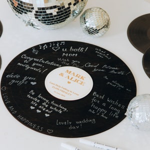 Custom Record Cover Vinyl Record Guest Book, Birthday Guestbook, Personalized Wedding Decor,  Wedding Sign, Boho Wall Decor, Guest Book