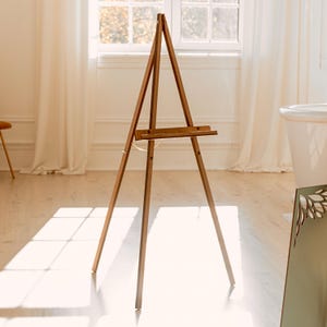Soporte de madera para letrero de bienvenida de boda, caballete portátil de suelo, expositor para letrero de bienvenida, caballete para lienzo, decoración rústica para bodas