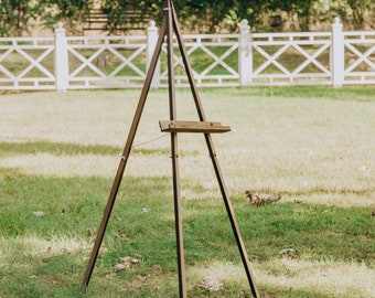 Cavalletto da pavimento pieghevole in legno grande e piccolo per cartello di benvenuto per matrimonio, esposizione di foto artistiche, tela