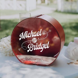 Boîte pour cartes de mariage personnalisée avec fente, boîte en bois personnalisée pour cartes et cadeaux avec impression sur verre acrylique, boîte pour cartes à chanter, mariage de printemps