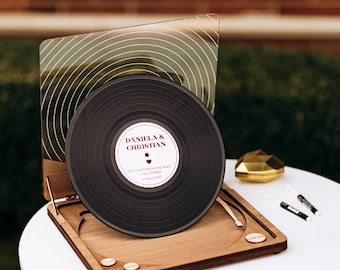 Personalized Vinyl Record Wedding Guest Book Alternative, Custom Song Sign