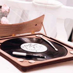Music Theme Wedding Guest Book: Personalized Vinyl Record Keepsake