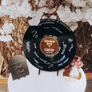 Vinyl Record Guest Book Sign, Record Player Imitation, Wedding Sing,  Unique Personalized Wedding Guestbook Alternative, Birthday Guest Book