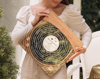 Personalized Vinyl Record Wedding Guest Book, Wedding Audio Guestbook Alternative with Engraved Details