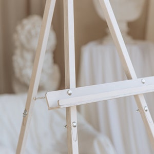 Soporte de caballete de piso de pie, exhibición boho, trípode orgánico, soporte de lona, staffelei de madera pesada, caballete fotográfico portátil decorativo grande