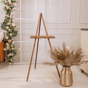 Letrero de bienvenida de cumpleaños, trípode rústico de madera, decoración rústica para bodas, soporte para letreros de boda, caballete de madera para fiestas de cumpleaños
