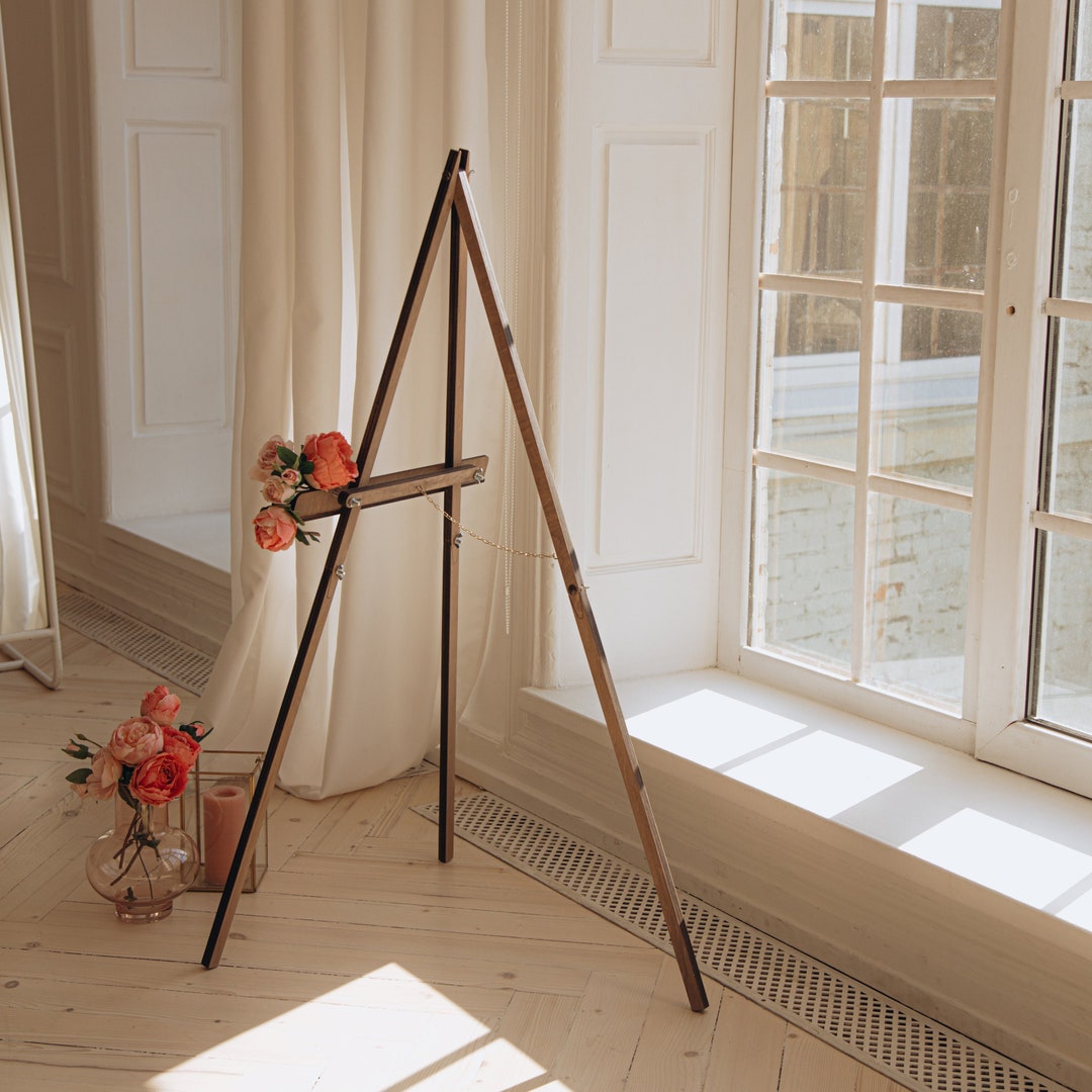 Wooden Easel Stand for Rustic Wedding Welcome Sign, Canvas Holder for ...