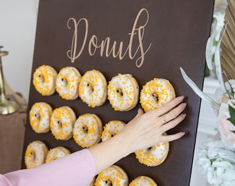 Modern Wooden Donut Wall Stand, Wedding Dessert Bar, Bridal Shower Display