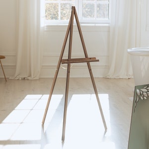 Wooden Easel Stand for Boho Wedding Sign, Display for Welcome Sign, Natural, Canvas, Large Wood Photo Easel, Wedding Wooden Decor