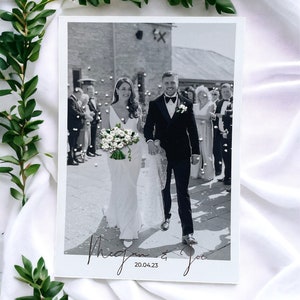 Hand embroidered photo print with foil detailing, wedding photo, anniversary gift, wedding gift