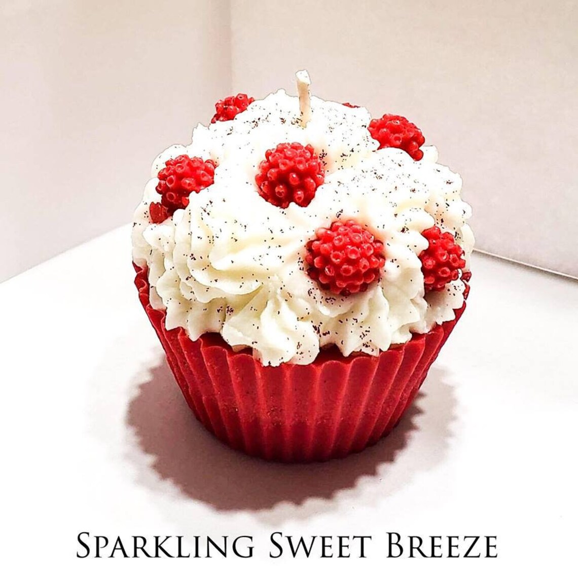 Raspberry Cupcake Candles Scented Soy Candles Handmade Hand Etsy