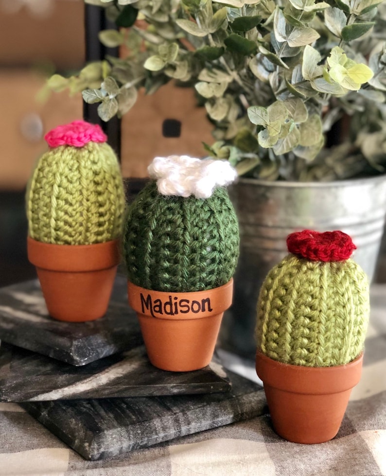 Crocheted Cactus in a Pot, Cactus, Cacti decor image 5