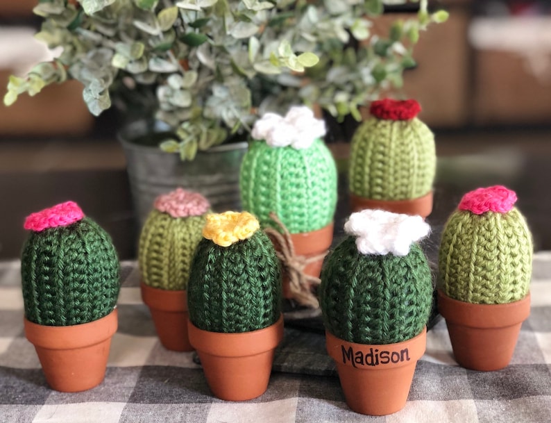 Crocheted Cactus in a Pot, Cactus, Cacti decor image 8