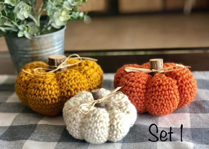 Crochet Pumpkins Rustic Fall Pumpkins Fall Decor Pumpkin Etsy