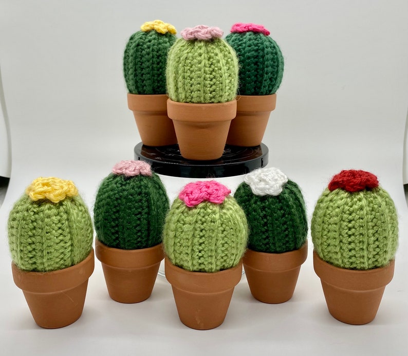 Crocheted Cactus in a Pot, Cactus, Cacti decor image 2