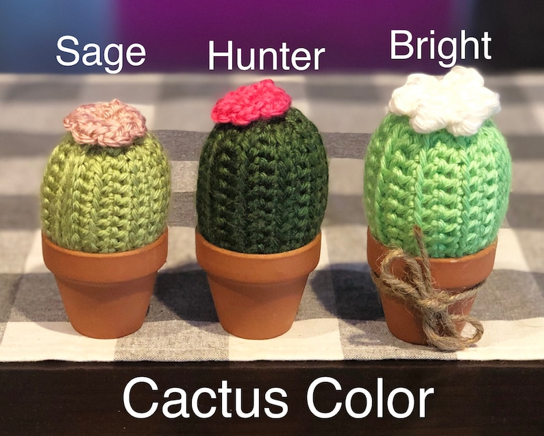 Crocheted Cactus in a Pot, Cactus, Cacti decor image 3