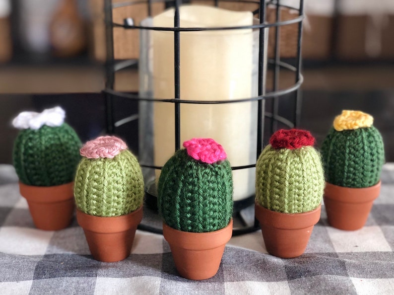 Crocheted Cactus in a Pot, Cactus, Cacti decor image 1