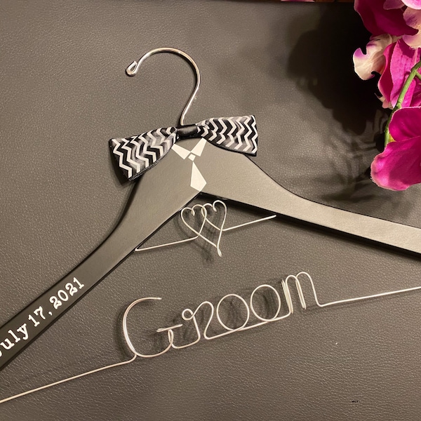 Groom hanger,groomsman hanger, male hanger, tie hanger, wedding hanger, bridal hanger, bridal shower gift,father's day gift, gift for father