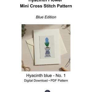 Mini Hyacinth Cross Stitch Pattern PDF • Small Flower Embroidery Design • Beginner Friendly • Printable Needlework Chart • Instant Download