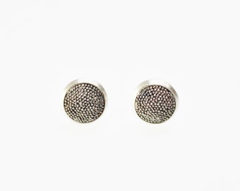 Silver earrings with granulation