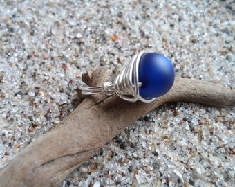 Ring ~ Polarisperle ~ Silberring, Glasperlenring, handgemachter Schmuck, Wire Style, kleine Geschenkidee, Geschenk für Frauen, Perlenring