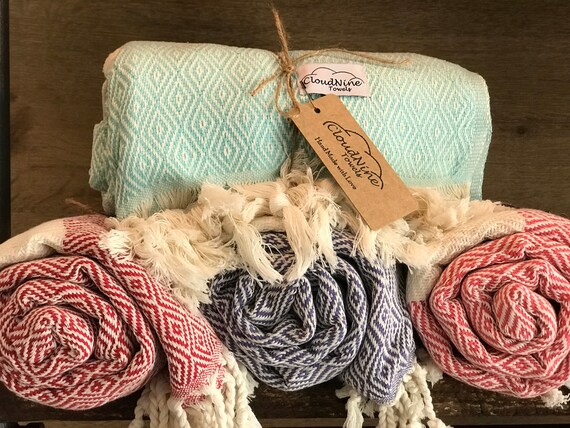 Turkish Beach Towels Peshtemal Classic Diamond by Cloud Nine Towels Etsy