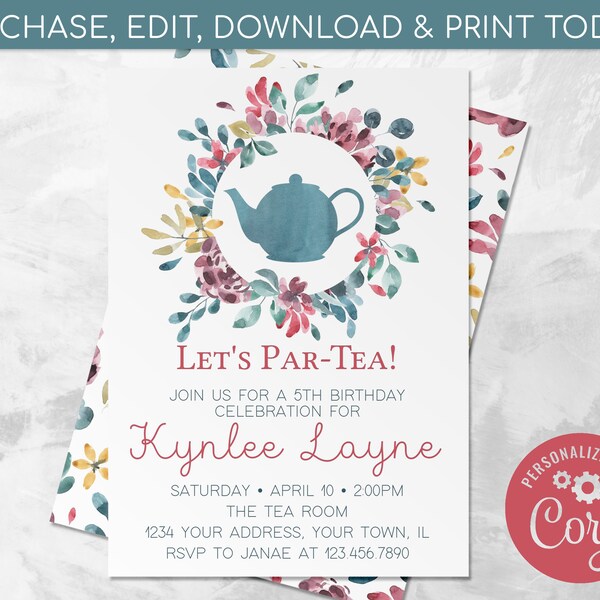 Teapot Invitations - Etsy