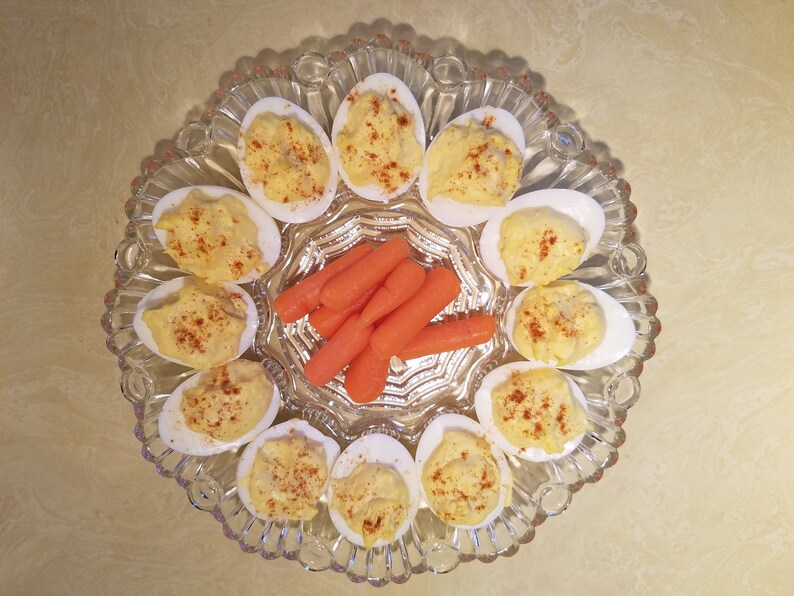 deviled egg platter Deviled egg plateplatter in clear glass egg platter deviled egg plate egg plate