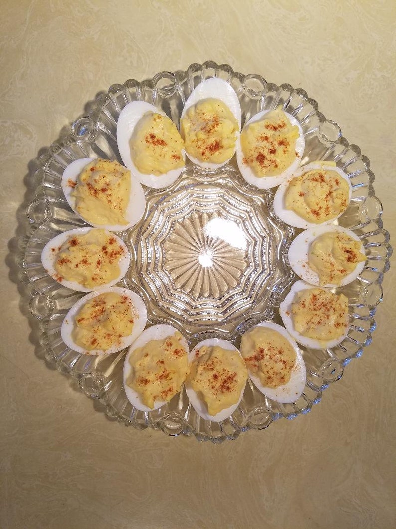deviled egg platter Deviled egg plateplatter in clear glass egg platter deviled egg plate egg plate