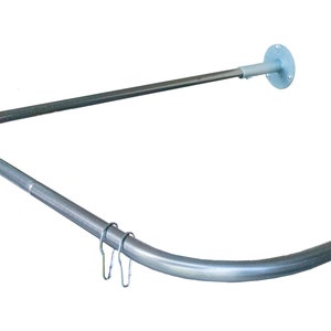 Changing room curtain rod, shower bar, barn & cabin rod, custom or standard size, indoor outdoor, commercial grade, removable wall mount