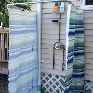 Commercial Grade Curtain Rod: Indoor Outdoor Shower, Changing Room, Barn & Cabin