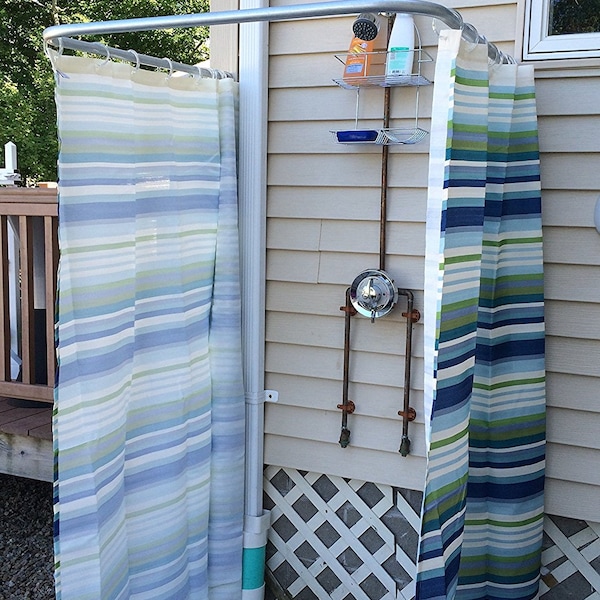 Commercial Grade Curtain Rod: Indoor Outdoor Shower, Changing Room, Barn & Cabin