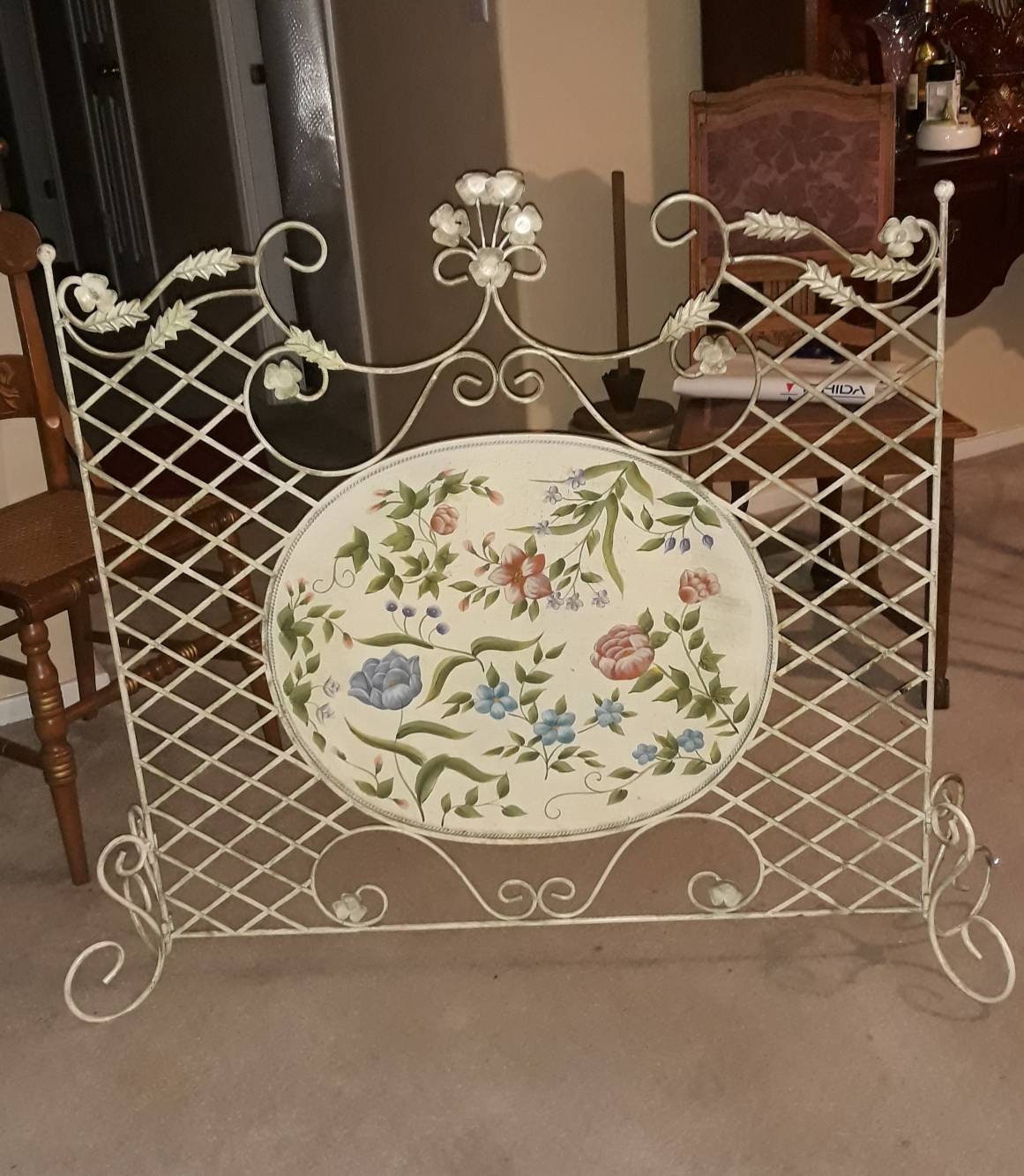 Ornate Vintage Floral Fireplace Screen Etsy