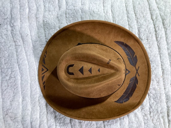 Made to Order - Hand Burned Cattle Skull and Feather Cowboy  display picture 1