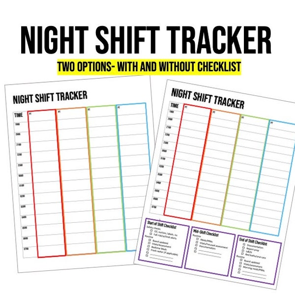 Night Shift Planner Etsy