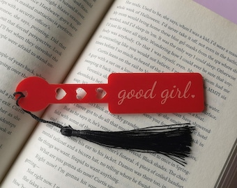 Marque-page martinet bonne fille, pagaie de fessée, marque-page en acrylique, romance sombre charbon, NSFW épicé, cadeau pervers pour les lecteurs, STFUATTDLAGG