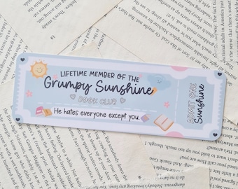 Grumpy x Sunshine Trope Bookmark, Bookish Gift for Readers, Cute for Women, Romance Reader, Aesthetic Bookmark